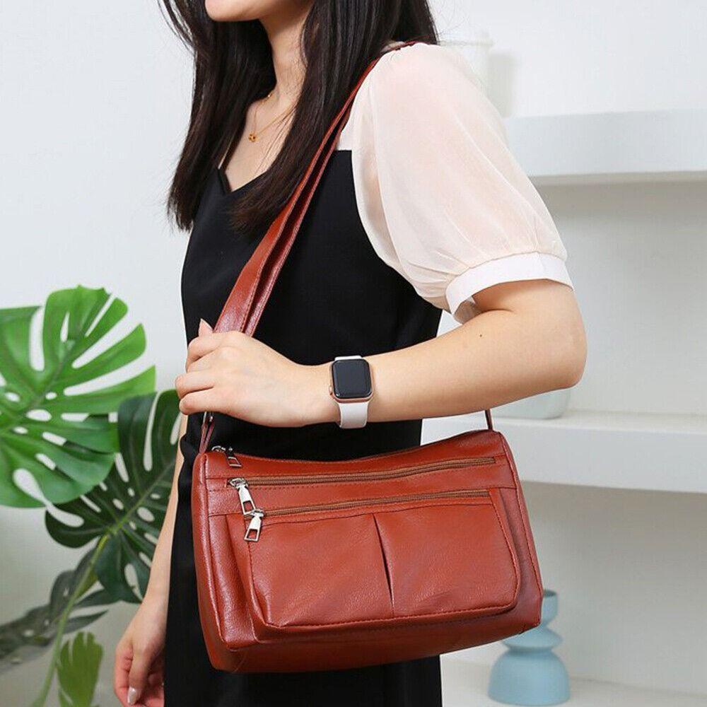 DSLONG กระเป๋าสะพายไหล่สตรี, ถือ faux leather 4 สี, คุณภาพสูงและกันน้ำ - รูปที่ 2