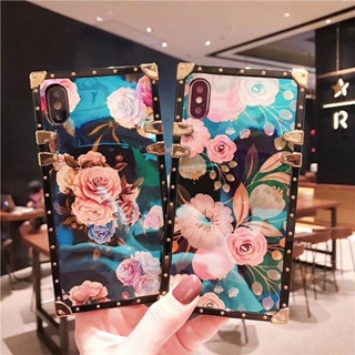 For Xiaomi Mi POCO M3 X3 NFC Redmi 9C 9T 9A 10 10C 10A Note10 Note11 Note8 Note9 Pro Note11S Note10S Note9S Square Blu-ray Flower Phone Case