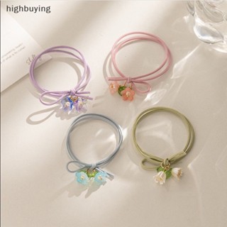 [highbuying] 2 ชิ้น จี้ดอกไม้ สร้อยข้อมือ สําหรับผู้หญิง หวาน สีเขียว สีชมพู เชือกยืดหยุ่น สร้อยข้อมือ เด็กผู้หญิง ใหม่ พร้อมส่ง