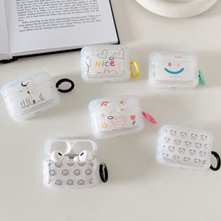 เคสหูฟังใส แบบนิ่ม ลายหมี และดวงจันทร์ สําหรับ AirPods Pro 2 3 Air Pods 1 2