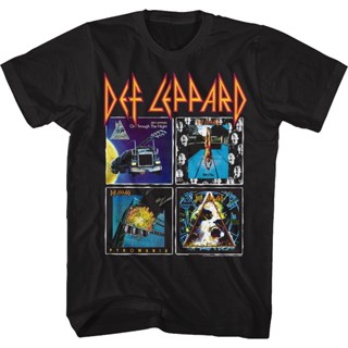 เสื้อยืด พิมพ์ลายอัลบั้ม Collage Def Leppard