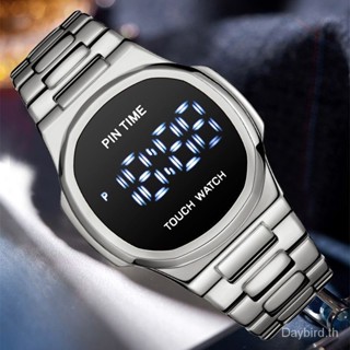 Pintime Watch 1567 นาฬิกาข้อมือแฟชั่น หน้าจอ LED เทอร์โมมิเตอร์ 30 เมตร กันน้ํา สําหรับผู้ชาย