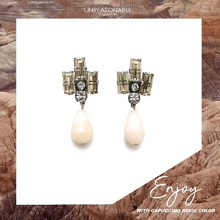 ต่างหู Drop สี Ivory ต่างหูคลิป ต่างหูก้านเงินแท้ น้ำหนักเบา สวยใส่สบาย Unreasonable Accessories UA0594-02