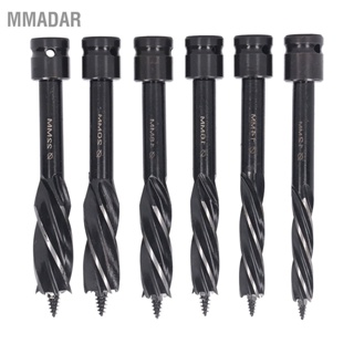 MMADAR 6PCS Auger เจาะ Bits พร้อม Hex Shank 4 Edges ขลุ่ยรูเปิด Bit Woodworking Drill