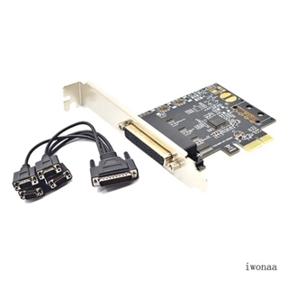 Iwo การ์ดต่อขยาย PCI-E เป็น 4 พอร์ตอนุกรม RS232 9-Pin 4-Port AX99100 พร้อมสายเคเบิล