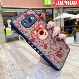 เคสซิลิโคนนิ่ม แบบใส ขอบสี่เหลี่ยม ลายหมีสตรอเบอร์รี่ กันกระแทก สําหรับ Samsung galaxy J7 2015 J7 Core J7 Prime J700