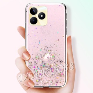 พร้อมส่ง เคสโทรศัพท์มือถือ ซิลิโคนนิ่ม TPU ใส แต่งกลิตเตอร์ ระยิบระยับ สําหรับ Realme C53 C55 NFC 10T 10 Pro+ Pro 5G Coca-Cola Edition 4G Plus