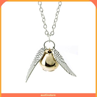 Austinstore เครื่องประดับ สร้อยคอทองคํา พร้อมจี้ Harry Potter and The Deathly Hallows Gold Snitch สําหรับทุกเพศ