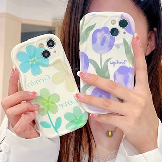 Compatible For iphone 14 13 Mini 12 11 Pro Max X Xs XR Max 6 6S 7 8 Plus Se 11pro 14pro 8plus 7plus 12promax Purple Tulip Phone Case Silicone Soft Cover