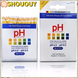 Shououy แถบกระดาษทดสอบค่า pH 4.5-9.0 100ct ความแม่นยําสูง จับคู่ง่าย สําหรับความเป็นกรดและความเป็นด่าง