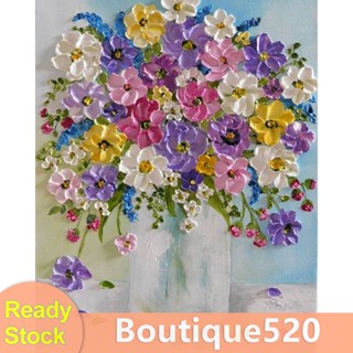 [boutique520.th] ภาพวาดสีน้ํามันบนผ้าใบ ตามตัวเลข รูปดอกไม้ หลากสีสัน สไตล์โมเดิร์น สําหรับตกแต่งผนังห้องนอน