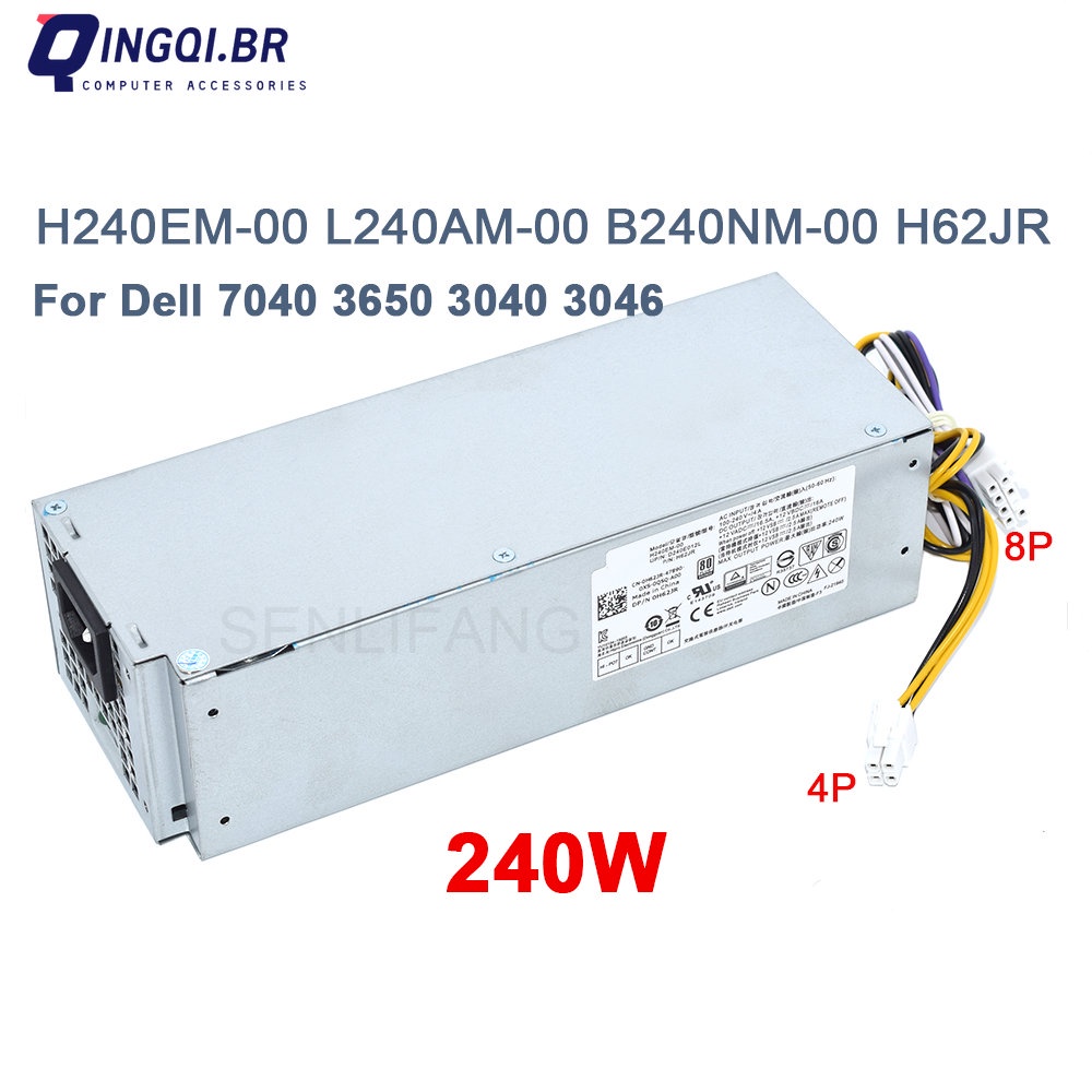 แหล่งจ่ายไฟใหม่ 8Pin 240W H240EM-00 L240AM-00 B240EM-00 D240ED-00 H62JR สําหรับ Dell Optiplex 3040 3