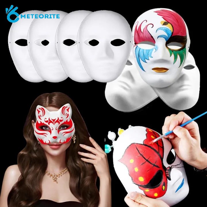 หน้ากากกระดาษเปล่า เพ้นท์มือ DIY / หน้ากากสีขาว ครึ่งหน้า สําหรับคอสเพลย์ ปาร์ตี้ฮาโลวีน