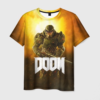 เสื้อยืด พิมพ์ลาย Doom 3 มิติ สําหรับผู้ชาย