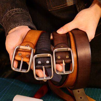 King Leather เข็มขัดหนังวัวแท้ นำเข้าจากอิตาลี Genuine Leather Belt Made in Italy IT-4