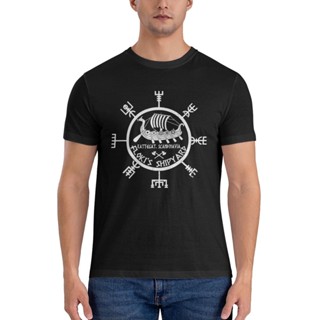 เสื้อยืดลําลอง แขนสั้น พิมพ์ลาย Viking Shipyard Odin Valhalla Warrior Norse สําหรับผู้ชาย