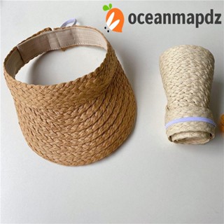 OCEANMAPDZ หมวกฟางกันแดด ป้องกันรังสียูวี สไตล์เกาหลี ไม่ซ้ําใคร สําหรับแม่ และลูก