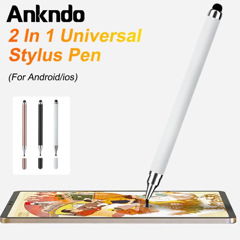 Ankndo 2 In 1 ปากกาสไตลัส สากล สําหรับสมาร์ทโฟน Android Pencil ปากกาแท็บเล็ต วาดภาพ ดินสอ Capacitive