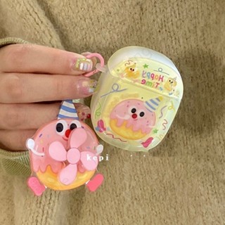 เคสหูฟัง แบบนิ่ม กันกระแทก ลายโดนัทหมุนได้ สําหรับ airpods pro2 1 3 3