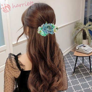 HARRIETT Silk Flower Hair Comb Elegant Temperament Gift Hair Ornaments Wedding Alloy Women Hair Comb