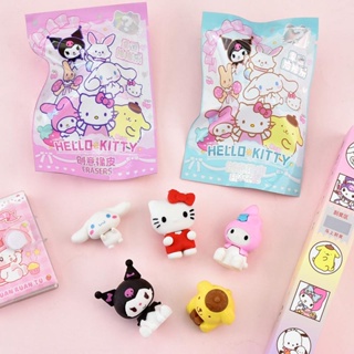 SANRIO ยางลบ ลายการ์ตูนปิกาจูชินจังน่ารัก แบบสร้างสรรค์ เครื่องเขียน สําหรับเด็ก จํานวน 5 แพ็ค