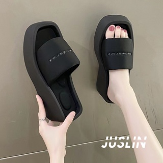 JUSLIN  รองเท้าแตะ รองเท้าแตะผู้หญิง ส้นแบน ใส่สบาย สไตล์เกาหลี รองเท้าแฟชั่น 2023 ใหม่ 072619 Comfortable High quality Trendy คุณภาพสูง B90H02O 37Z230910