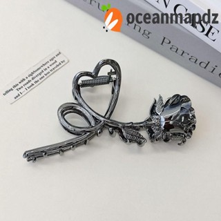 OCEANMAPDZ เครื่องประดับ กิ๊บติดผม กันลื่น ลายดอกไม้ สีพื้น สไตล์วินเทจ แฟชั่นหรูหรา สําหรับผู้หญิง