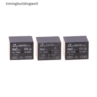 Twth SANYOU รีเลย์พาวเวอร์ 12V DC 7A PCB SRD-S-105 112 124DM 5 pin RSD QDD 1 ชิ้น