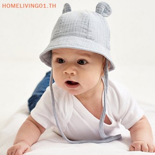 Onehome หมวกบักเก็ต ลายหูหมี กันแดด เหมาะกับชายหาด แฟชั่นฤดูร้อน สําหรับเด็กทารกแรกเกิด อายุ 3-12 เดือน TH