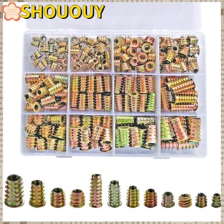 SHOUOUY น็อตสลักเกลียว โลหะผสมสังกะสี 12 ขนาด สําหรับเฟอร์นิเจอร์ไม้ 265 ชิ้น