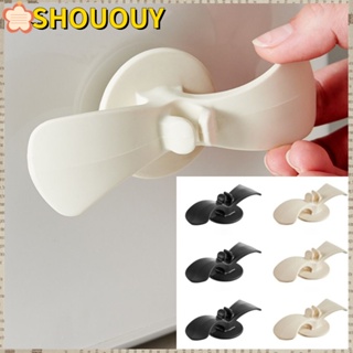 SHOUOUY ที่ม้วนเก็บสายไฟ แบบยางนิ่ม มีกาวในตัว ไม่ทิ้งรอย สีดํา สีเบจ สําหรับหม้อหุงข้าวแรงดัน 6 ชิ้น