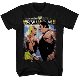 เสื้อยืด พิมพ์ลายมวยปล้ํา Wwe Hulk Vs Andre Wrestlemania 3 สําหรับผู้ชาย