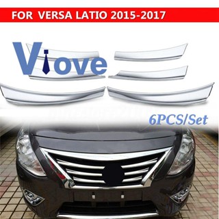 กระจังหน้ารถยนต์ แบบตาข่าย สําหรับ Nissan Versa Latio Almera 15-17