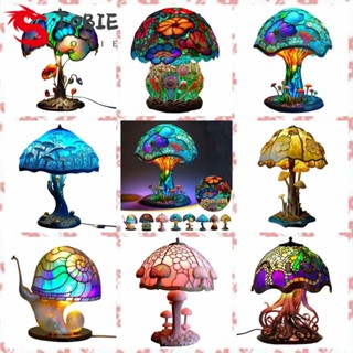 TOBIE โคมไฟตั้งโต๊ะเรซิ่น รูปเห็ด เรืองแสง ทนทาน สําหรับตกแต่งบ้าน