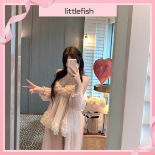 [littlefish] ชุดนอนกระโปรง สไตล์เจ้าหญิง โรแมนติก เซ็กซี่ สําหรับผู้หญิง