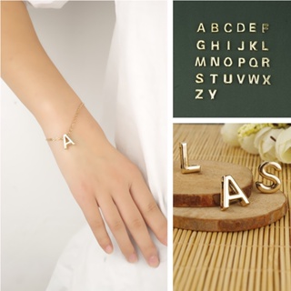 A-z26 ขายดี สร้อยคอ สร้อยข้อมือ จี้ตัวอักษรภาษาอังกฤษ เรียบง่าย DIY