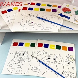 IVANES สมุดระบายสี พร้อมพู่กัน สําหรับผู้ใหญ่ DIY