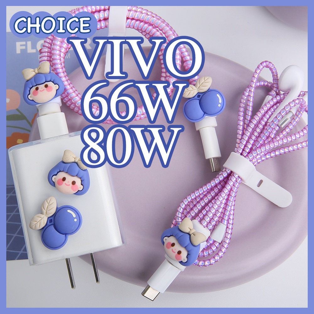 สําหรับvivo 66W 80W 90WกรณีCandy Girl Soft TPU ChargerสําหรับVivo v27 V40 5G Charger Protecto