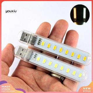 Youxiu โคมไฟกลางคืน LED 8 ดวง ขนาดเล็ก แบบพกพา ชาร์จ USB สําหรับตั้งแคมป์กลางแจ้ง