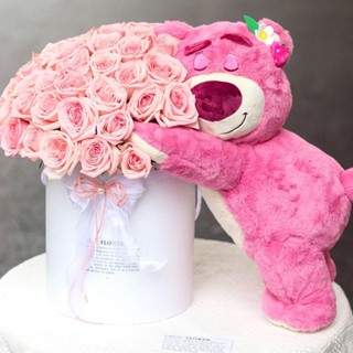 หมอนตุ๊กตานุ่ม รูปการ์ตูน Disney Kawaii Strawberry Bear น่ารัก สีชมพู สําหรับตกแต่ง