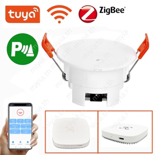 Tuya Zigbee 3.0 Mmwave Human Presence Motion Sensor พร้อม Luminance Distance Detection ร่างกายมนุษย์ Pir Sensor เชื่อมต่อกับ Gateway miyia