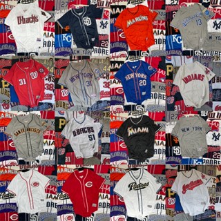 เสื้อกีฬาเบสบอล แขนสั้น ลาย Mlb Jersey สไตล์ฮิปฮอป ยุโรป อเมริกัน