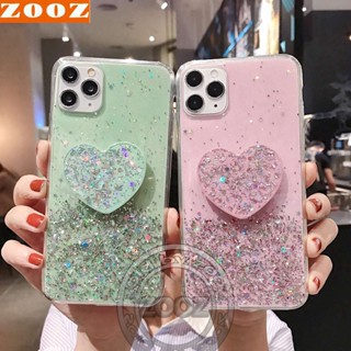 Realme C55 C35 C33 C31 C30 C30s เคส TPU วิบวับ กลิตเตอร์ วิบวับ ซิลิโคนนิ่ม ปกคลุมหรูหรา เลื่อม คริสตัล ป้องกัน ยืดหยุ่น เงา เคสผิว + ขาตั้งหัวใจ