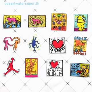 Dws ขายดี สติกเกอร์ ลาย Keith Haring กันน้ํา สําหรับติดกระเป๋าเดินทาง 50 ชิ้น