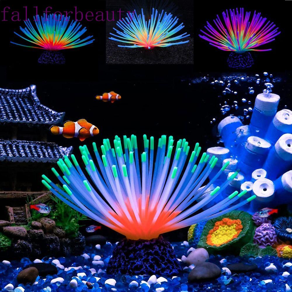 FALLFORBEAUTY หลอดไฟปะการังเทียม ซิลิโคนนิ่ม เรืองแสง สําหรับตู้ปลา