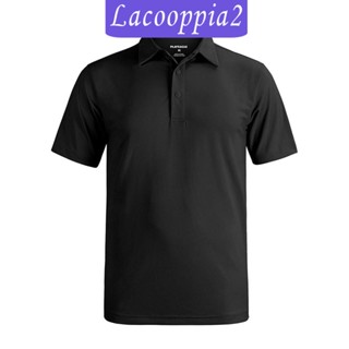 [Lacooppia2] เสื้อยืดลําลอง แขนสั้น ระบายอากาศ ซับเหงื่อ สําหรับผู้ชาย เหมาะกับการเล่นกอล์ฟ ตั้งแคมป์ ธุรกิจ