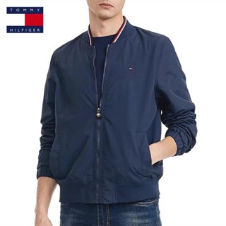 Tommyhilfiger เสื้อแจ็กเก็ตคาร์ดิแกน มีซิป ของแท้ 100% สไตล์นักธุรกิจ วินเทจ สําหรับผู้ชาย