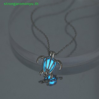 Strongaromonyu สร้อยคอโซ่ จี้รูปเต่า เรืองแสงในที่มืด 3 สี เครื่องประดับแฟชั่น สําหรับผู้หญิง TH