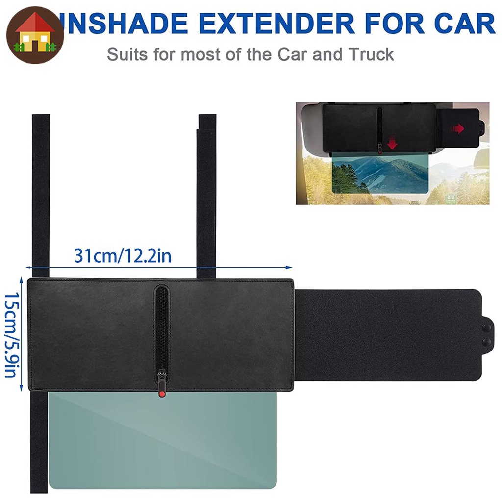 ที่บังแดดโพลาไรซ์ ป้องกันแสงสะท้อน ด้านหน้า และด้านข้าง ปรับได้ พร้อมซิปเลื่อน ที่บังแดดรถยนต์ ปรับฝาครอบบังแดดกระจก ลดแสงแดด ปรับป้องกันรังสียูวีกระจกดวงอาทิตย์ปก - รูปที่ 5