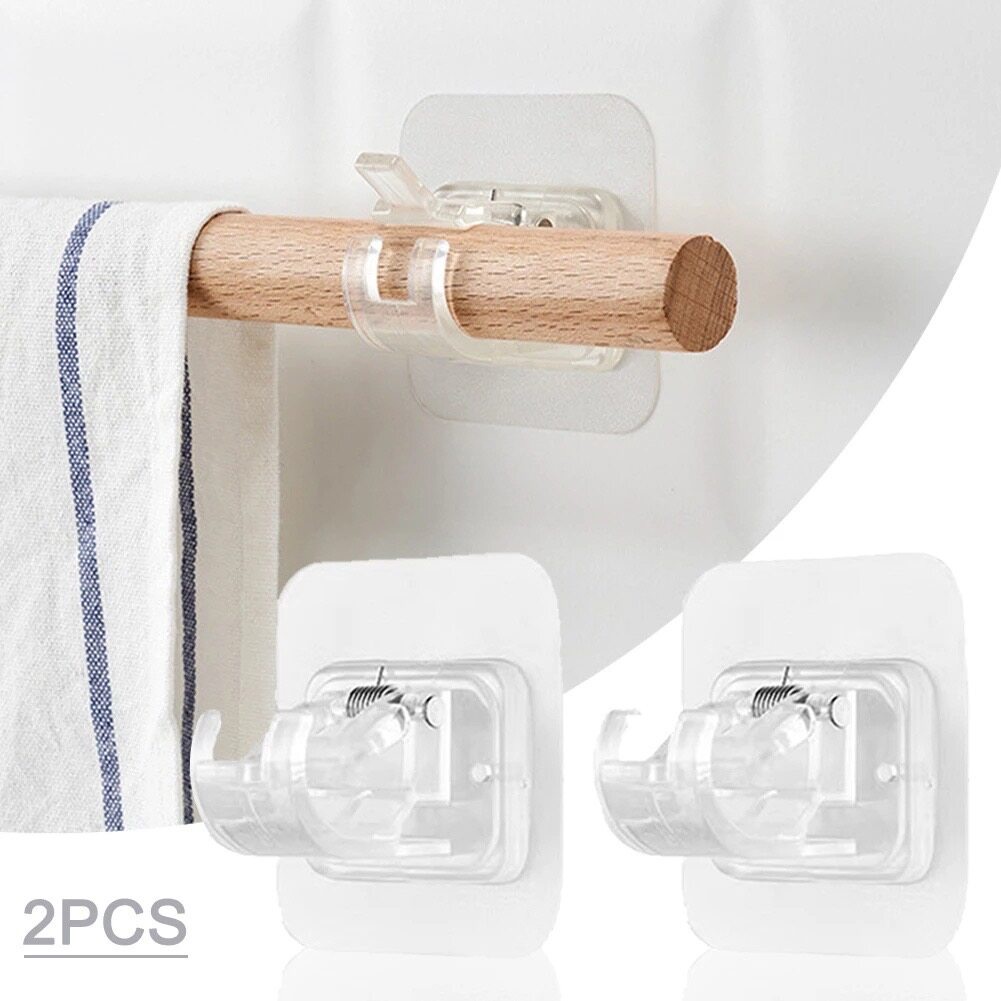 【พร้อมสต็อก】1/2 Pcs เล็บฟรีปรับผ้าม่าน ที่ยึดคันเบ็ด ที่ยึดคันเบ็ด ที่ยึดคันเบ็ด กาวผนังผ้าม่านคงที่คลิปแขวนตะขอ ราคา ถูกที่สุด ดีลบีเคเค แกลเลอรีภาพที่ 8
